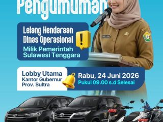 Pemprov Sultra Akan Lelang Kendaraan Dinas Operasional