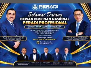 Pelantikan Pengurus DPD PERADI Profesional Sultra Digelar di Kendari 23 September